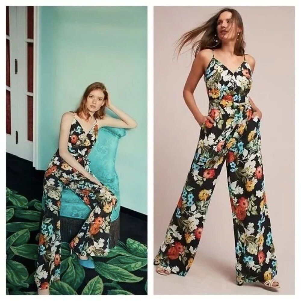 Yumi Kim PETITE navy white red blue floral Morning Glory First Class jumpsuit